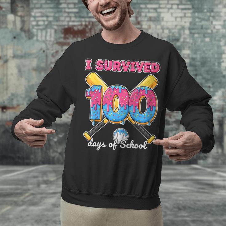 I Survived 100 Days Of School Baseball Cream Drip Boys Unisex Sweatshirt I Survived 100 Days Of School Baseball Cream Drip Boys Unisex Sweatshirt