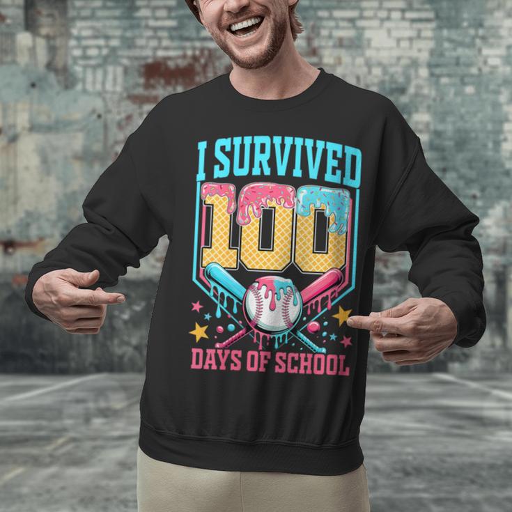 I Survived 100 Days Of School Baseball Drip Students Teacher Unisex Sweatshirt I Survived 100 Days Of School Baseball Drip Students Teacher Unisex Sweatshirt