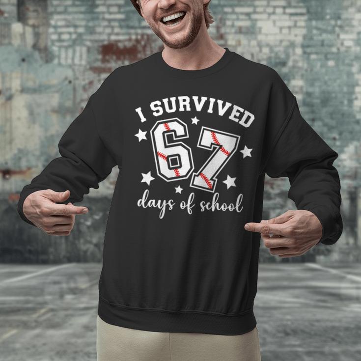 I Survived 67 Days Of School Baseball Six Seven Teacher Unisex Sweatshirt