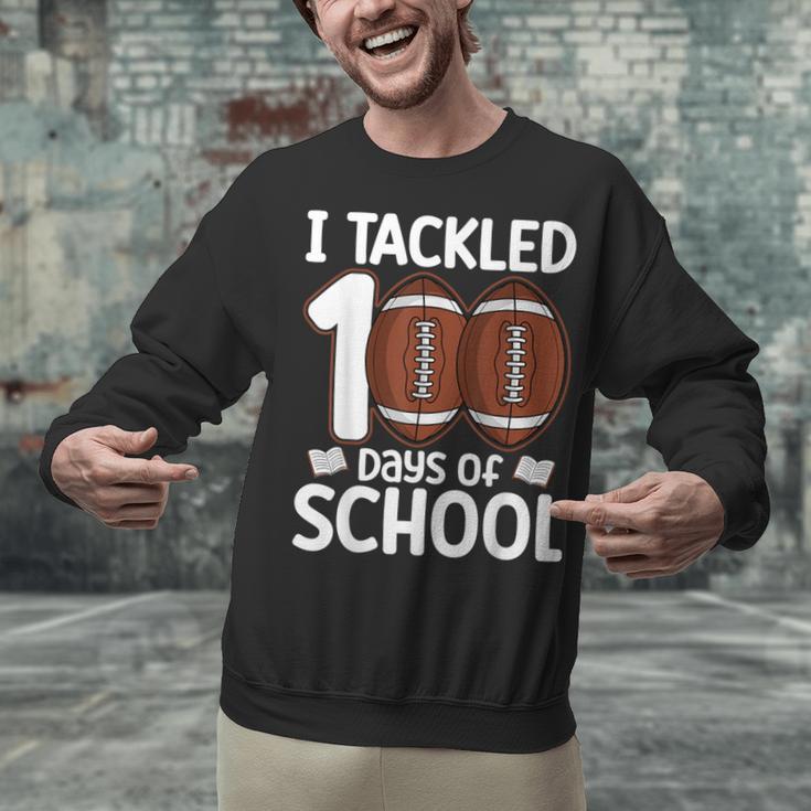 I Tackled 100 Days Of School Baseball Player Kids Teacher Unisex Sweatshirt