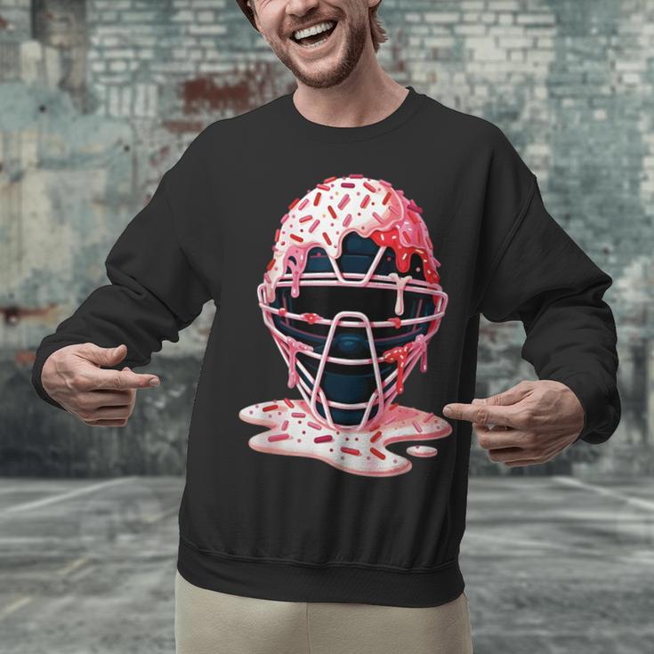 Valentine Baseball Catcher Mask Ice Cream Drip Tee For Boys Unisex Sweatshirt Valentine Baseball Catcher Mask Ice Cream Drip Tee For Boys Unisex Sweatshirt