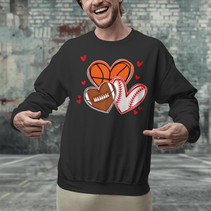 Valentines Baseball Basketball Football Heart Boy Men Unisex Sweatshirt