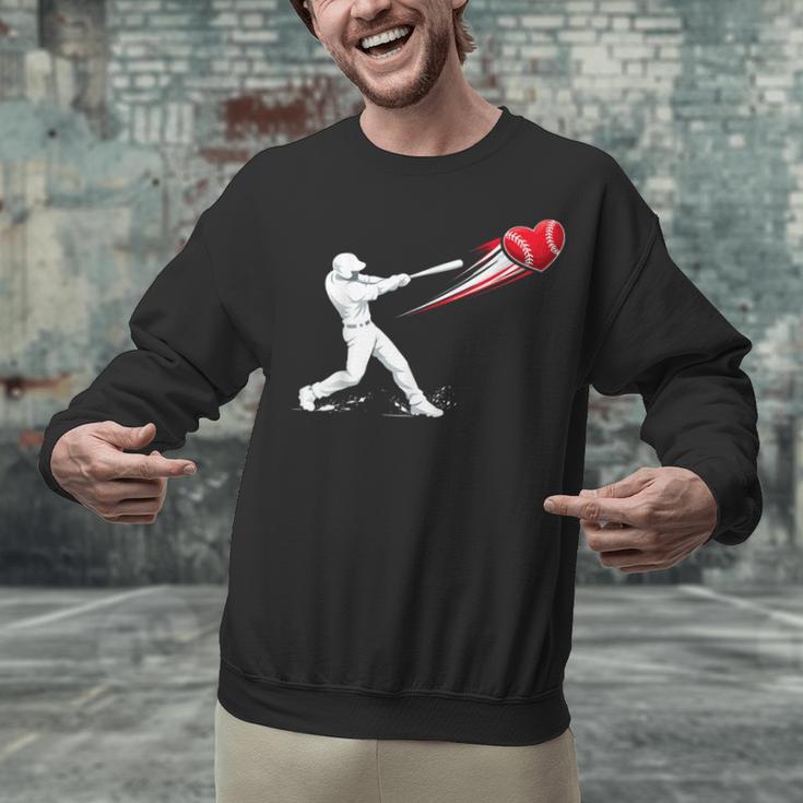 Valentines Day Baseball Batter Silhouette Heart Unisex Sweatshirt Valentines Day Baseball Batter Silhouette Heart Unisex Sweatshirt