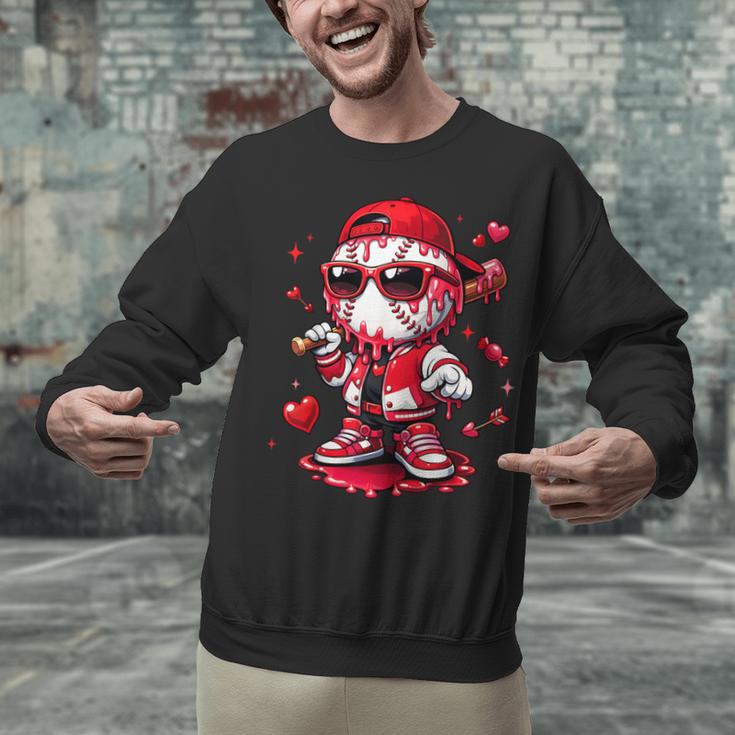 Valentines Day Baseball Drip Ice Cream For Boys Kids Teens Unisex Sweatshirt Valentines Day Baseball Drip Ice Cream For Boys Kids Teens Unisex Sweatshirt