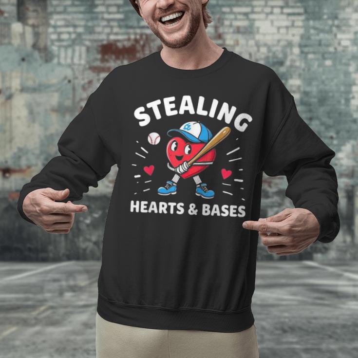 Valentines Day Baseball Stealing Hearts Bases Boys Kids Men Unisex Sweatshirt Valentines Day Baseball Stealing Hearts Bases Boys Kids Men Unisex Sweatshirt