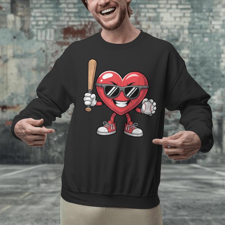 Valentines Day Heart Playing Baseball Boys Men Kids Girls Unisex Sweatshirt Valentines Day Heart Playing Baseball Boys Men Kids Girls Unisex Sweatshirt