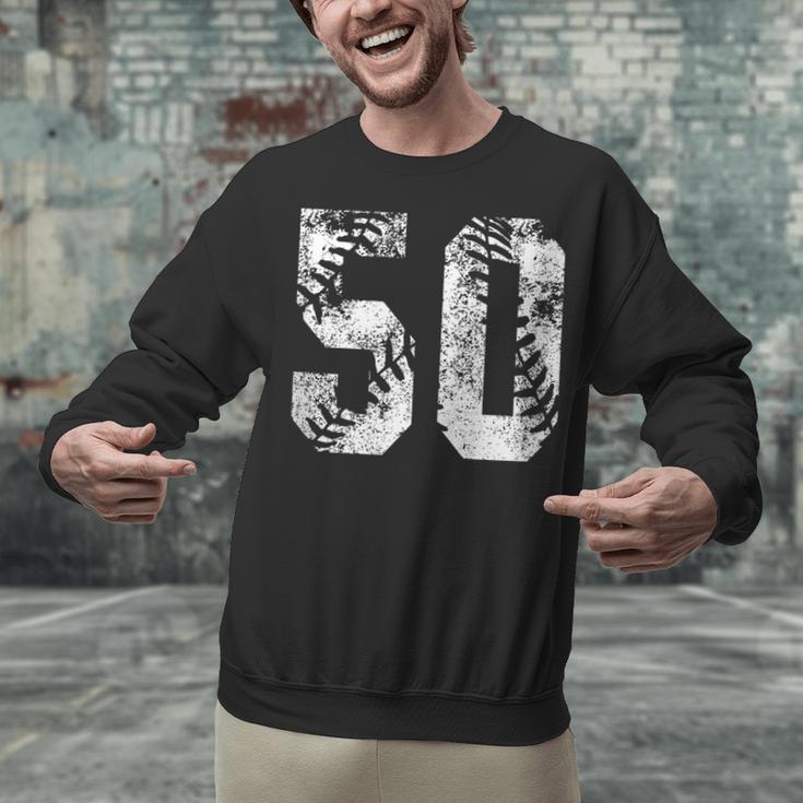 Vintage Baseball Number 50 Jersey Player Uniform Unisex Sweatshirt Vintage Baseball Number 50 Jersey Player Uniform Unisex Sweatshirt
