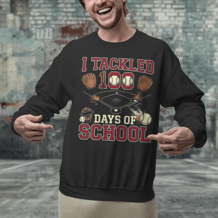 Women's 100 Days Of School Boys Kids Baseball Unisex Sweatshirt