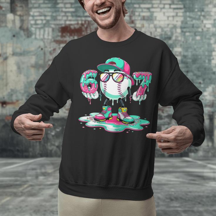 Women's 67 Meme Six Seven 6 7 Meme Baseball Ice Cream Drip Unisex Sweatshirt