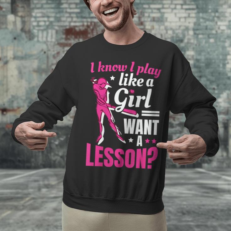 Women's Play Like A Girl Softball Baseball Girls Unisex Sweatshirt Women's Play Like A Girl Softball Baseball Girls Unisex Sweatshirt