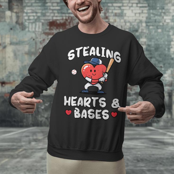 Women's Valentines Day Baseball Stealing Hearts Bases Boys Kids Men Unisex Sweatshirt Women's Valentines Day Baseball Stealing Hearts Bases Boys Kids Men Unisex Sweatshirt