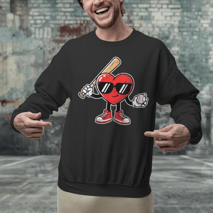 Women's Valentines Day Heart Baseball Player Sports Boys Kids Men Unisex Sweatshirt Women's Valentines Day Heart Baseball Player Sports Boys Kids Men Unisex Sweatshirt