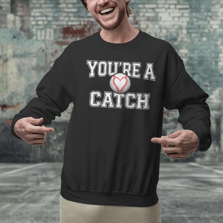 You'Re A Catch Baseball Pun Heart Kids Boys Valentines Unisex Sweatshirt You'Re A Catch Baseball Pun Heart Kids Boys Valentines Unisex Sweatshirt