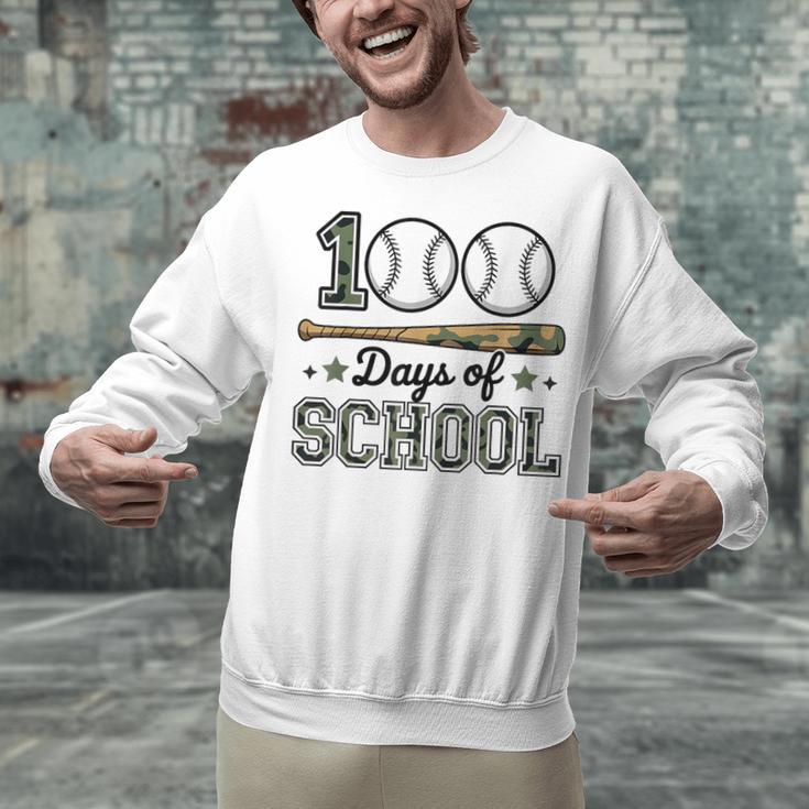 100 Days Of School Baseball Camo Boys School Teacher Unisex Sweatshirt