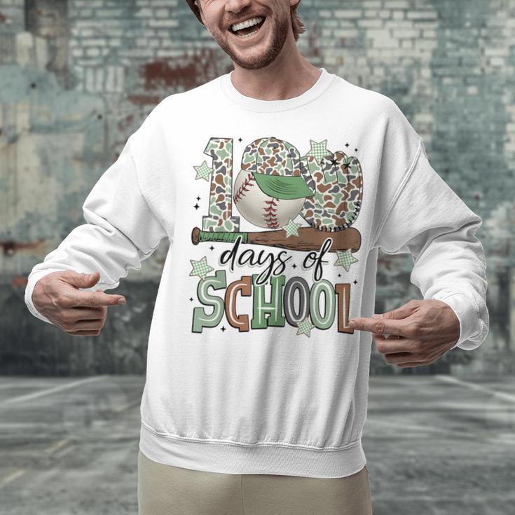 100 Days Of School Baseball Camo Men Boy Kid Unisex Sweatshirt