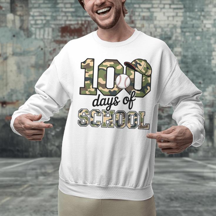 100 Days Of School Camo Baseball Camouflage For Kids Unisex Sweatshirt