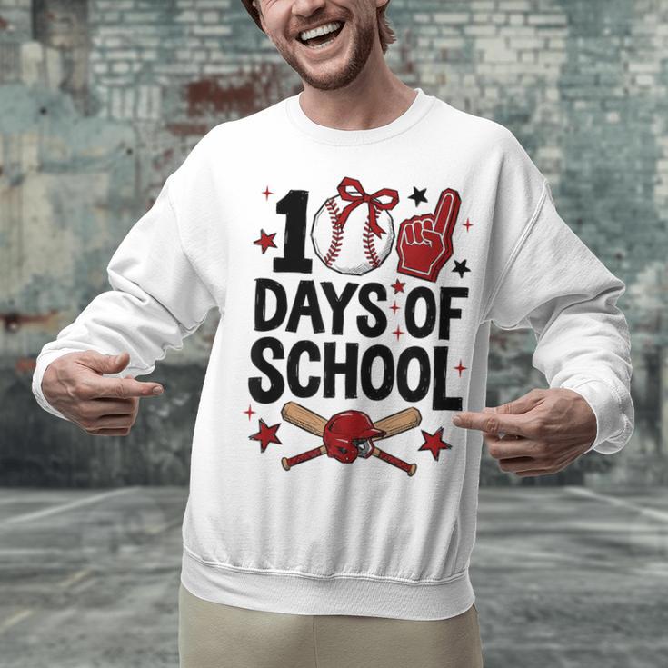 100 Days Of School Coquette Bow Baseball 100th Day Girl Kid Unisex Sweatshirt 100 Days Of School Coquette Bow Baseball 100th Day Girl Kid Unisex Sweatshirt