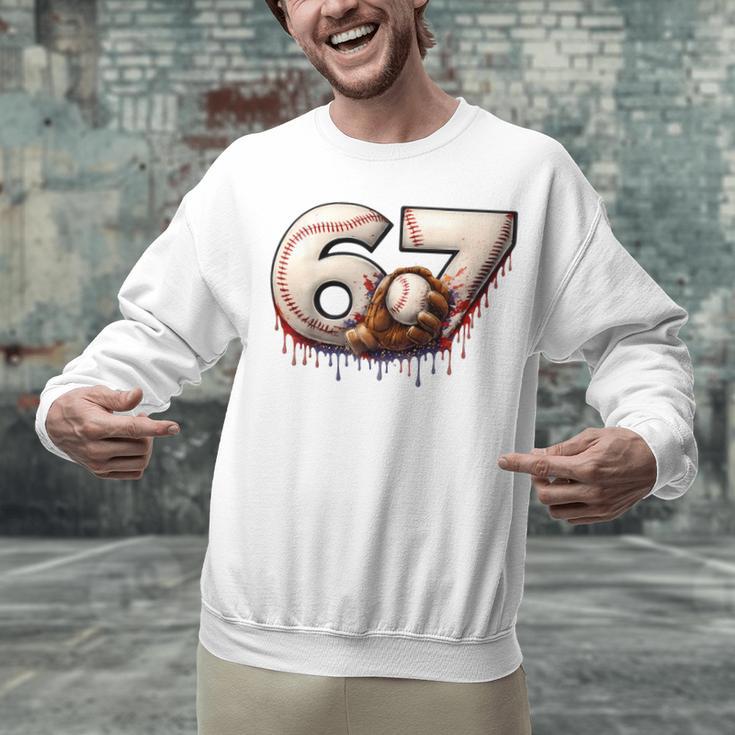 6 7 Six Seven American Baseball Graphic Unisex Sweatshirt