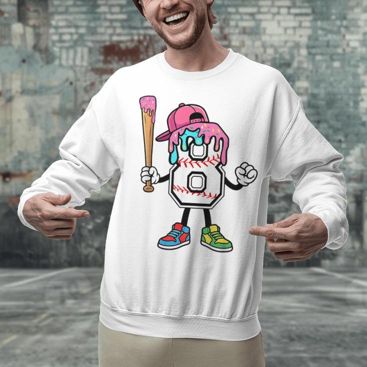 8th Birthday Baseball Ice-Cream Drip 8 Years Old Boys Girls Unisex Sweatshirt 8th Birthday Baseball Ice-Cream Drip 8 Years Old Boys Girls Unisex Sweatshirt