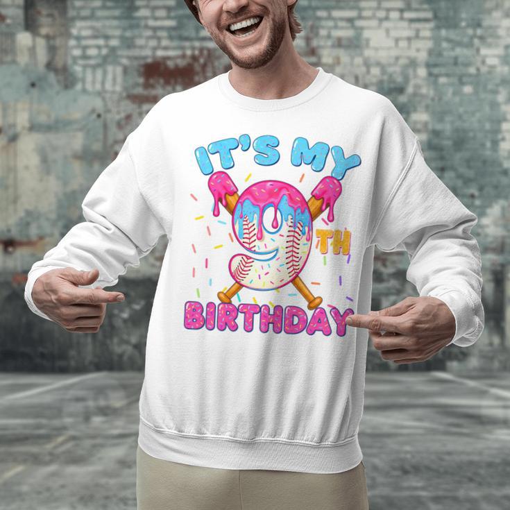 9th Birthday Baseball 9 Year Old Ice Cream Drip Boy Baseball Premium Tri-Blend Unisex Sweatshirt