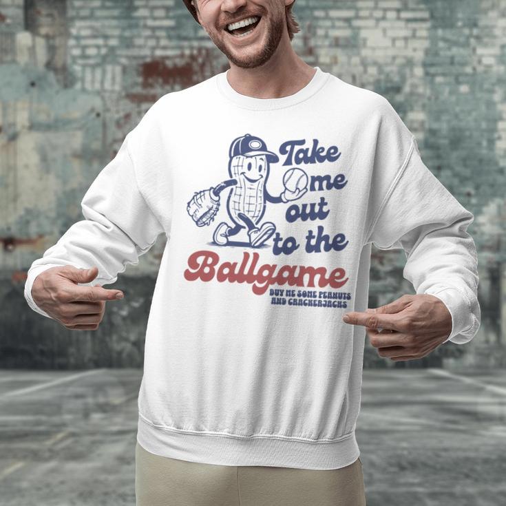 Take Me Out To The Ball Game Retro Peanuts Baseball Sports Unisex Sweatshirt