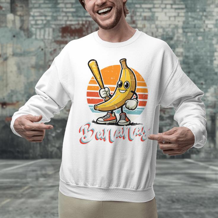 Bananas Baseball Sunset Retro Fruit Sports Boys Kids Men Premium Tri-Blend Unisex Sweatshirt