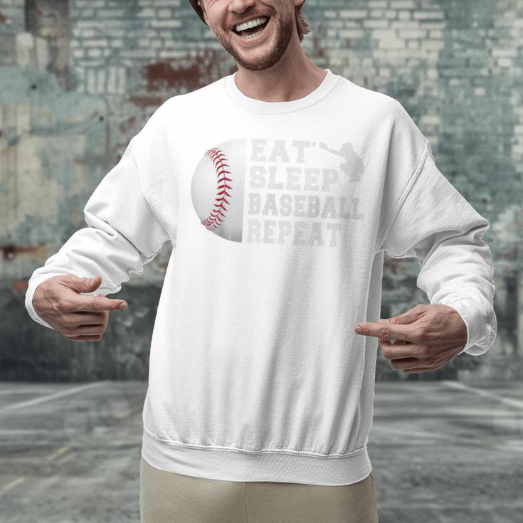 Baseball Catcher Eat Sleep Repeat Youth Boys Men Unisex Sweatshirt