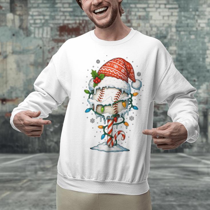 Baseball Christmas Ball Hat Snow Winter Premium Tri-Blend Unisex Sweatshirt
