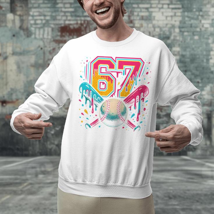 Baseball Drip 6 7 Number 67 Six Seven Meme Boys Kids Unisex Sweatshirt