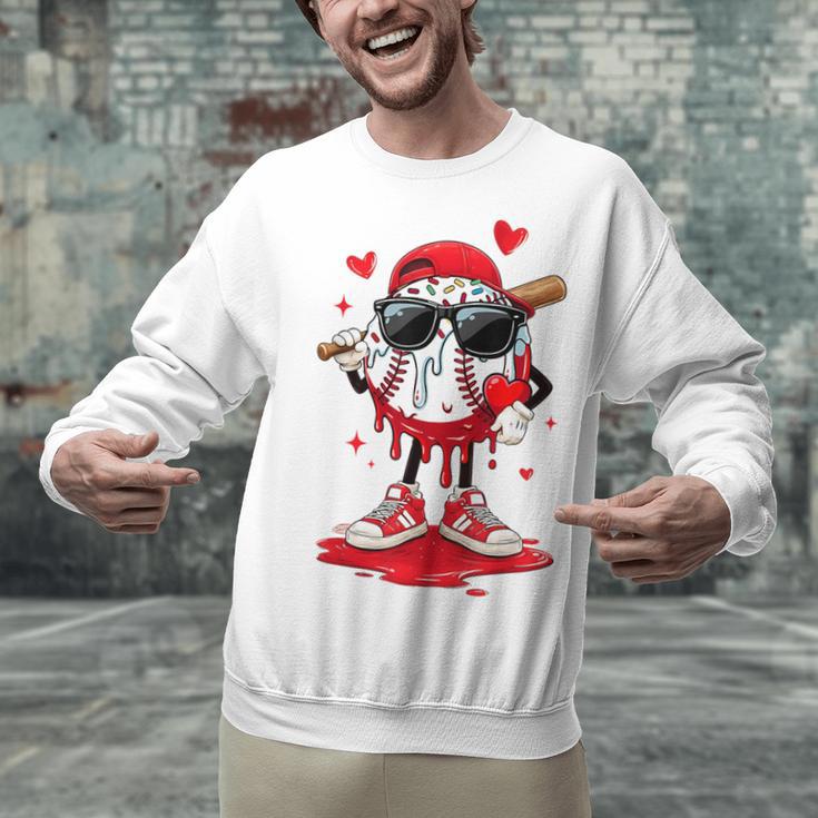 Baseball Drip Ice Cream Sunglasses Boys Youth Kids Valentine Unisex Sweatshirt