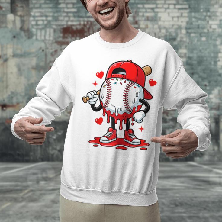 Baseball Drip Icecream Apparel Youth Boy Valentine Raglan Baseball Tee Unisex Sweatshirt