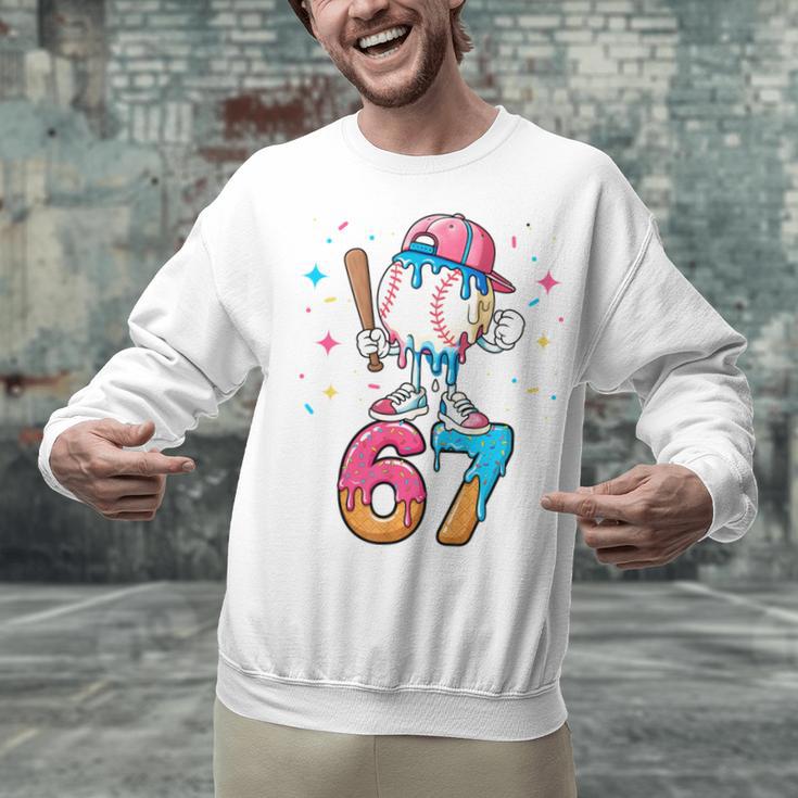 Baseball Drip Number 67 Six Seven Meme Ice Cream Dripping Unisex Sweatshirt Baseball Drip Number 67 Six Seven Meme Ice Cream Dripping Unisex Sweatshirt