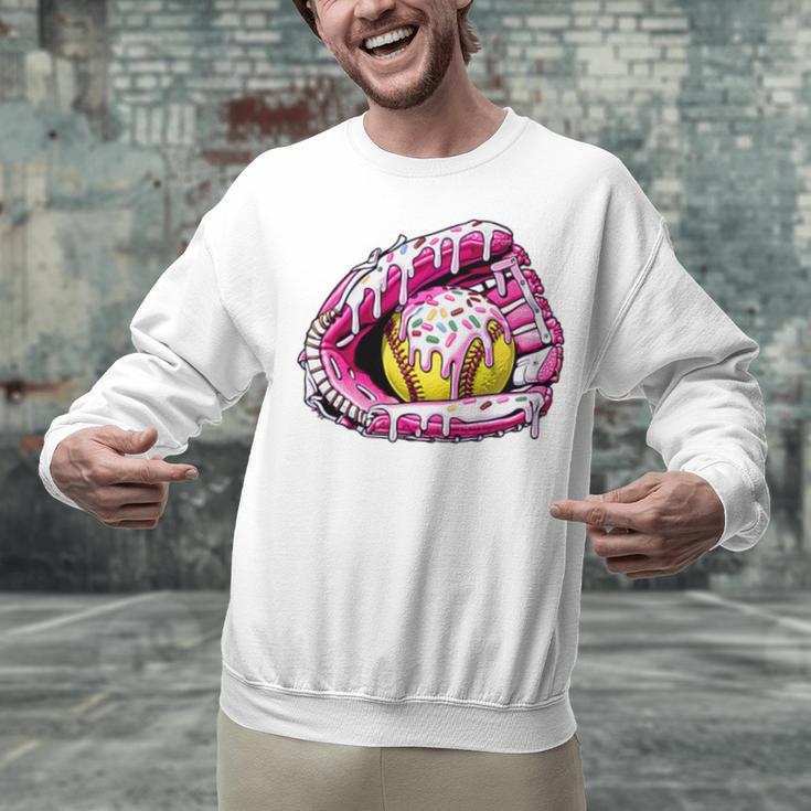 Baseball Glove Drip Shirt Ice Cream Dripping Girls Pocket Premium Unisex Sweatshirt Baseball Glove Drip Shirt Ice Cream Dripping Girls Pocket Premium Unisex Sweatshirt