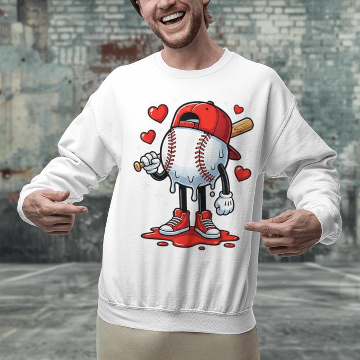 Baseball Ice Cream Drip Valentines Day Sports For Kids Boys Unisex Sweatshirt Baseball Ice Cream Drip Valentines Day Sports For Kids Boys Unisex Sweatshirt
