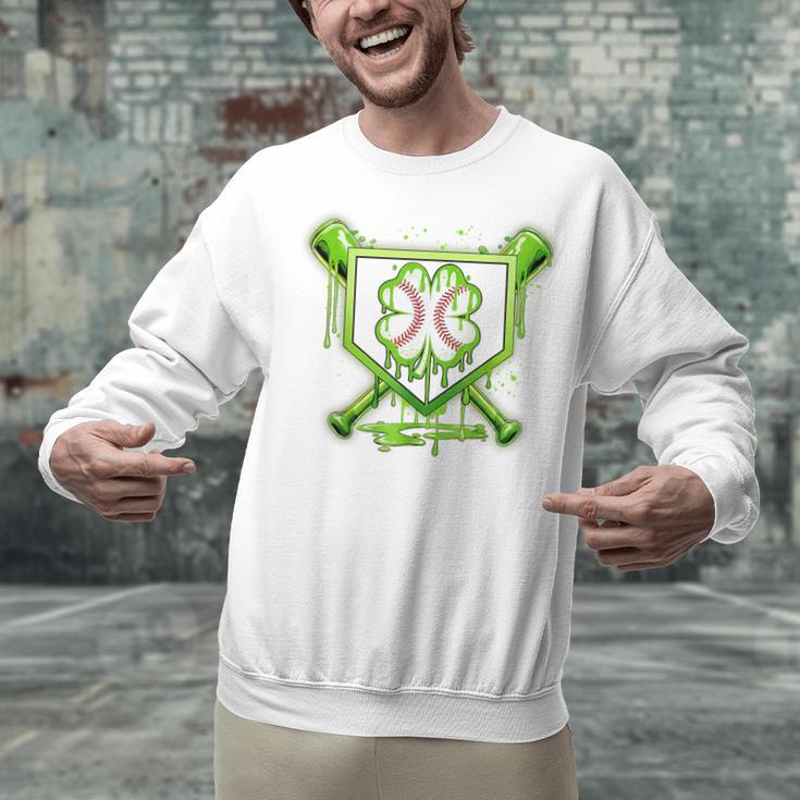 Baseball Icecream St Patrick's Day Lucky Charm Shamrock Drip Unisex Sweatshirt Baseball Icecream St Patrick's Day Lucky Charm Shamrock Drip Unisex Sweatshirt