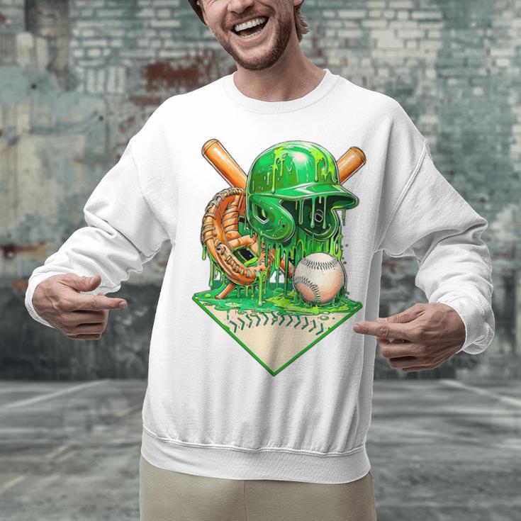 Baseball Life Style Ice Cream Drip Green Premium Tri-Blend Unisex Sweatshirt