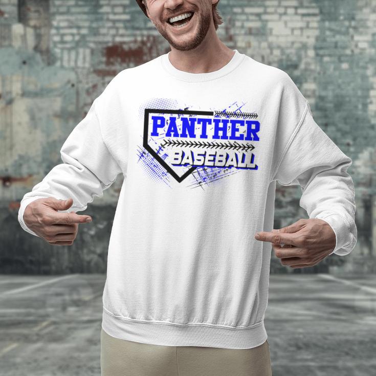Blue Panther Baseball Home Plate Game Day Mascot Panther Unisex Sweatshirt