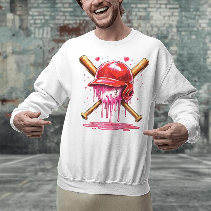 Boys Valentine Day Baseball Helmet Drip Ice-Cream Youth Kids Unisex Sweatshirt