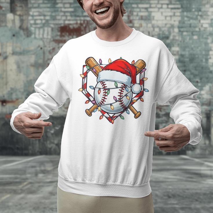 Christmas Baseball Santa Hat For Baseball Players Fans Unisex Sweatshirt