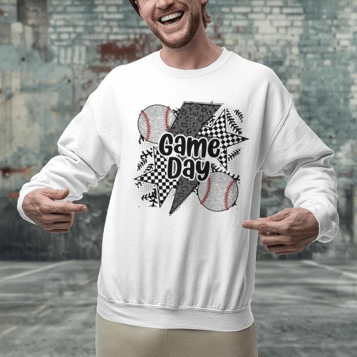 Game Day Baseball Retro Checkered Baseball Unisex Sweatshirt Game Day Baseball Retro Checkered Baseball Unisex Sweatshirt