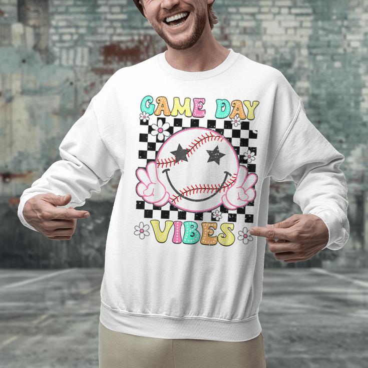 Game Day Vibes Softball Baseball Groovy Game Day Girls Women Unisex Sweatshirt Game Day Vibes Softball Baseball Groovy Game Day Girls Women Unisex Sweatshirt