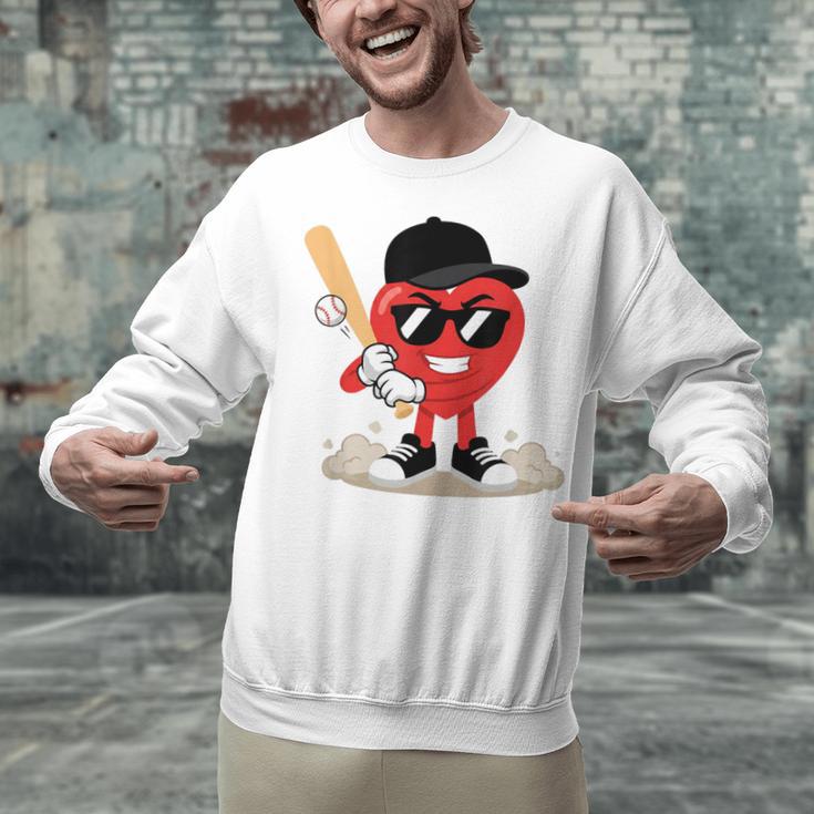 Heart Playing Baseball Valentine Baseball Unisex Sweatshirt Heart Playing Baseball Valentine Baseball Unisex Sweatshirt