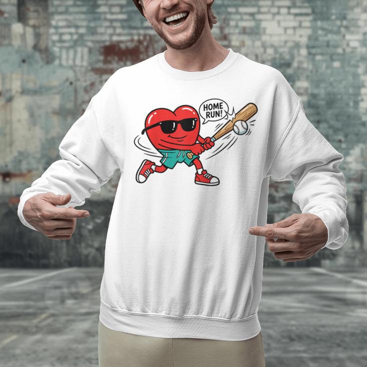 Heart Valentines Day Baseball Men Boys Kids Teens Unisex Sweatshirt Heart Valentines Day Baseball Men Boys Kids Teens Unisex Sweatshirt