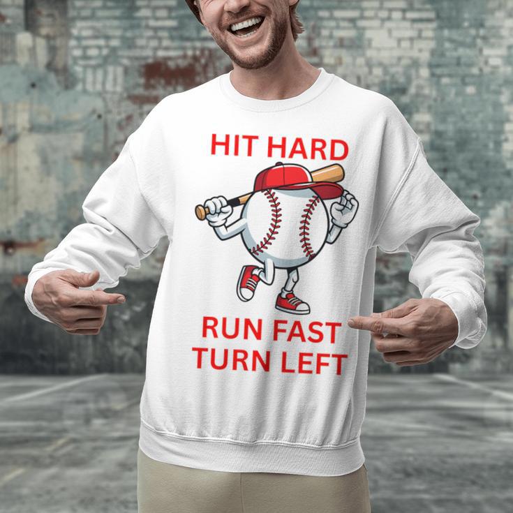 Hit Hard Run Fast Turn Left Baseball Player Premium Tri-Blend Unisex Sweatshirt Hit Hard Run Fast Turn Left Baseball Player Premium Tri-Blend Unisex Sweatshirt
