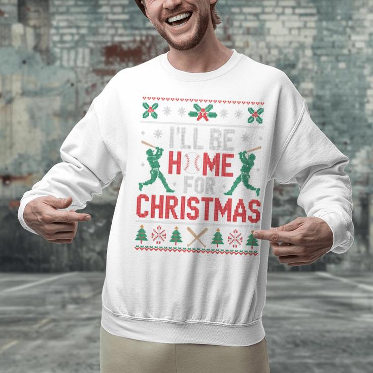 I’Ll Be Home For Christmas Baseball Ugly Sweater Art Unisex Sweatshirt I’Ll Be Home For Christmas Baseball Ugly Sweater Art Unisex Sweatshirt
