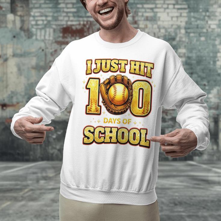 I Just Hit 100 Days Of School Baseball Boys Kids 100th Day Unisex Sweatshirt I Just Hit 100 Days Of School Baseball Boys Kids 100th Day Unisex Sweatshirt
