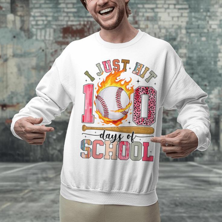I Just Hit 100 Days Of School Baseball Lovers Fans Boys Kids Unisex Sweatshirt I Just Hit 100 Days Of School Baseball Lovers Fans Boys Kids Unisex Sweatshirt