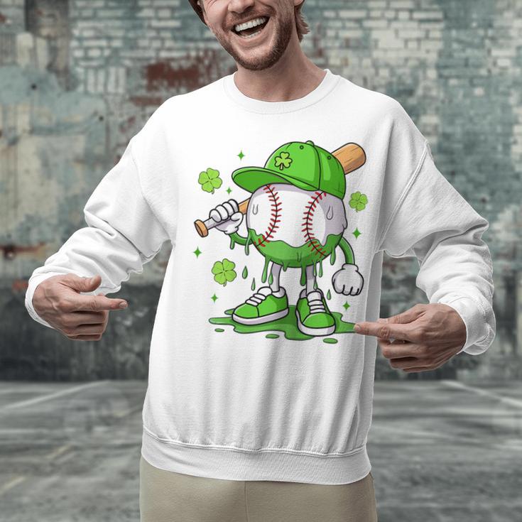 Kids Boys Happy St Patricks Day Kids Baseball Ice Cream Drip Unisex Sweatshirt