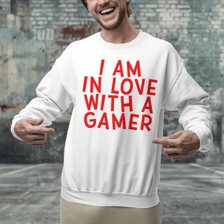 I Am In Love With A Gamer Cute Valentines Day Gamer Couple Raglan Baseball Tee Unisex Sweatshirt