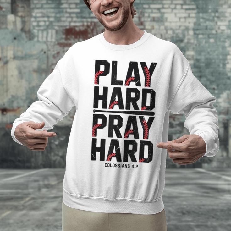 Play Hard Pray Hard Youth Boy Christian Baseball Jesus Unisex Sweatshirt Play Hard Pray Hard Youth Boy Christian Baseball Jesus Unisex Sweatshirt